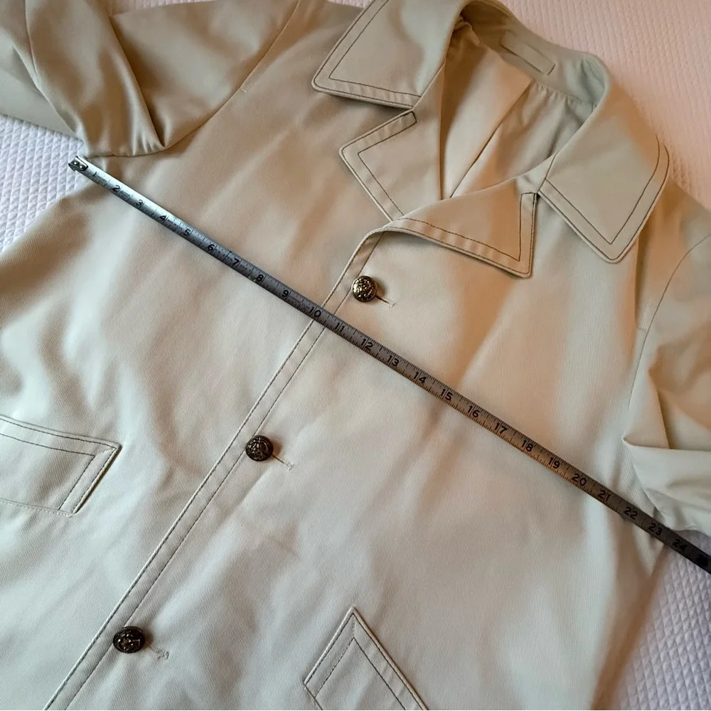 Vintage London Fog‎ Men's Maincoats Raincoat Trench Coat Creme 40R Classic USA